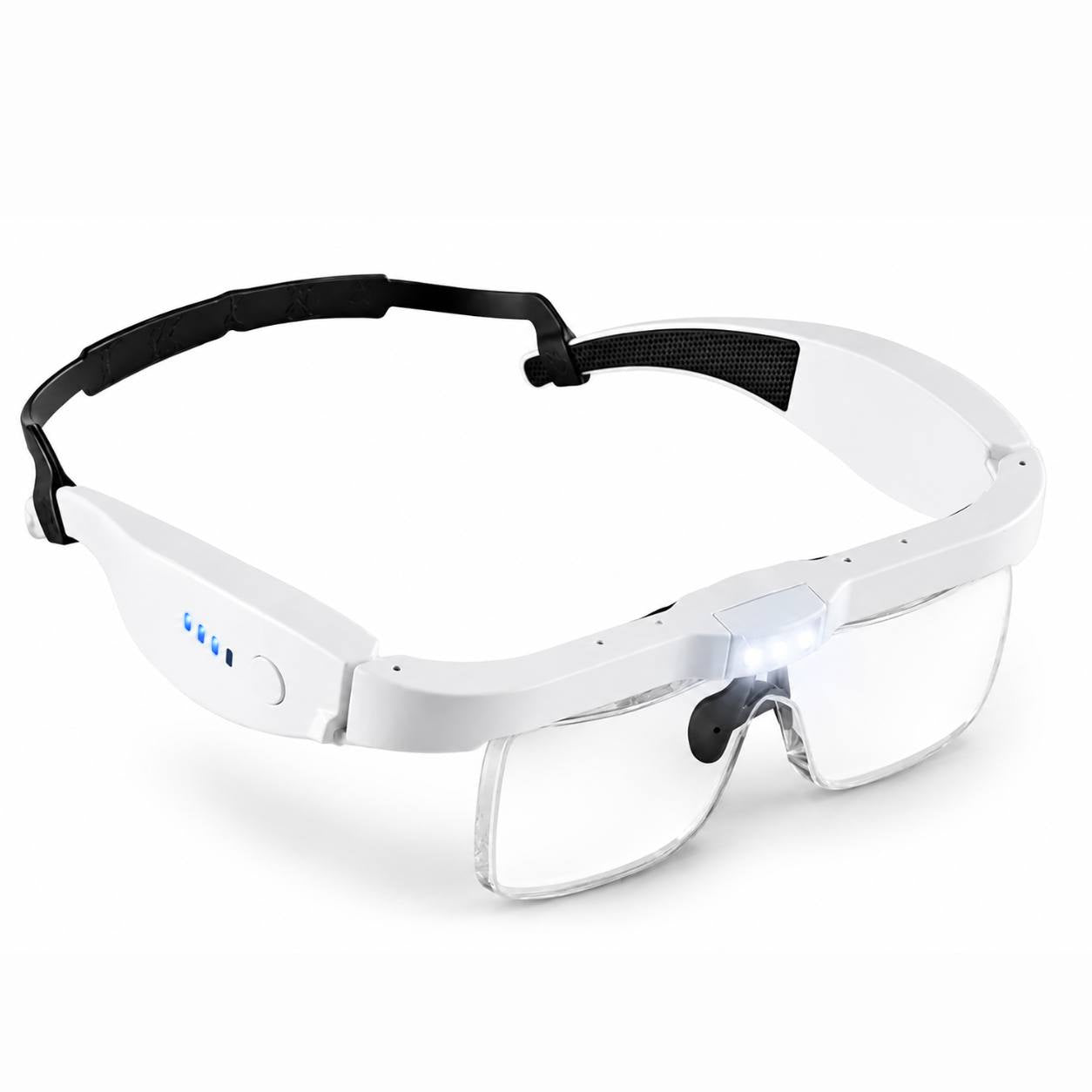 Lupa de cabeza con 5 lentes intercambiables y luz LED, color blanco