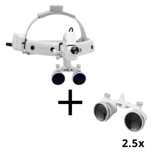 Lupa Pro Vision con Lámpara Frontal de 5 Watts y Lentes — vista frontal profesional