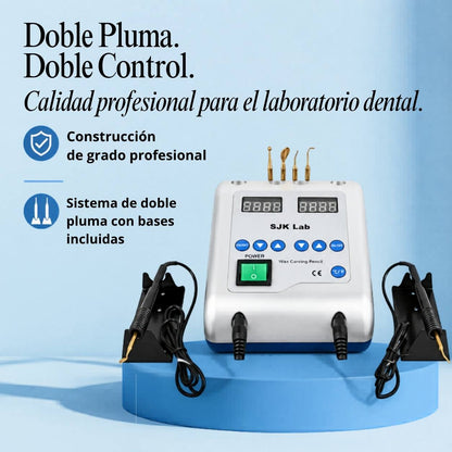 Encerador dental de doble pluma con control independiente y bases incluidas, calidad profesional