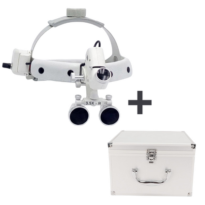 Lentes de Cirujano con Lámpara Pro Vision Profesional usado por odontólogo en clínica