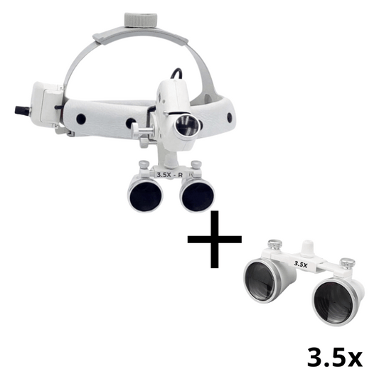 Lupa Pro Vision con Lámpara Frontal de 5 Watts y Lentes — vista frontal profesional