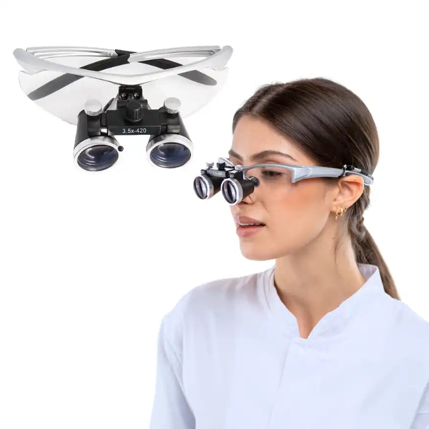 Lupa X1 con Lentes de Aumento 3,5x o 2,5x — vista frontal profesional