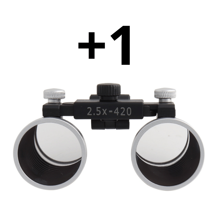 Lentes Binoculares Adicionales 2,5x o 3,5x - Líneas X1 usado por odontólogo en clínica