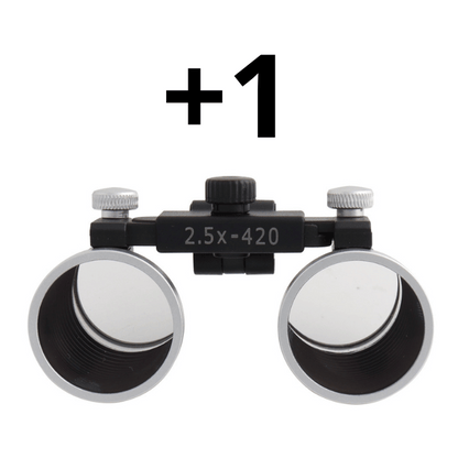 Lentes Binoculares Adicionales 2,5x o 3,5x - Líneas X1 usado por odontólogo en clínica