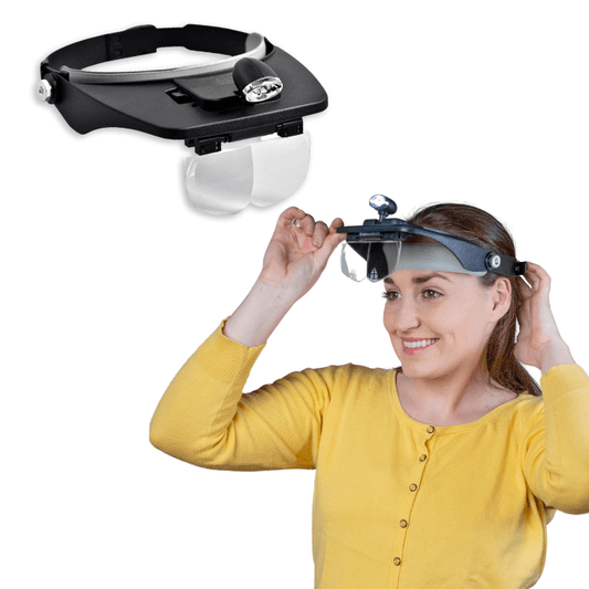 Lupa para Poner Pestañas con Iluminación y 4 Lentes Amp — vista frontal profesional