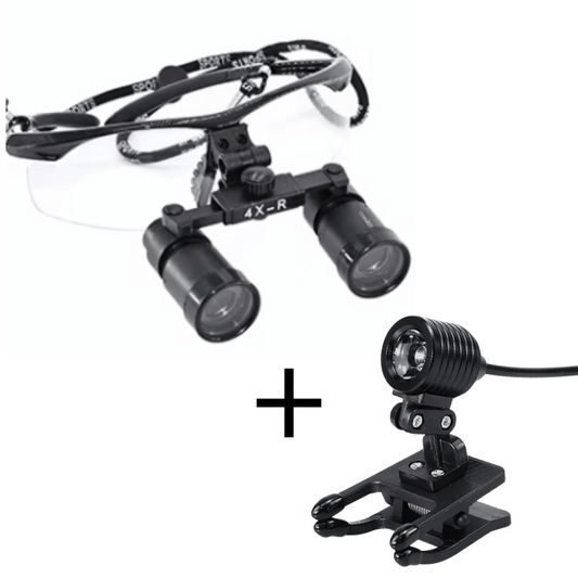Lupa Macro Vision con Lámpara Frontal y Lentes de 4x — vista frontal profesional